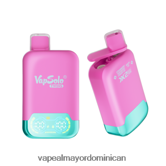 Tienda De Vapeo Al Por Mayor 682PB0127 Vapsolo TWINS vaporizador desechable hielo de fresa, frambuesa, cereza y hielo de uva