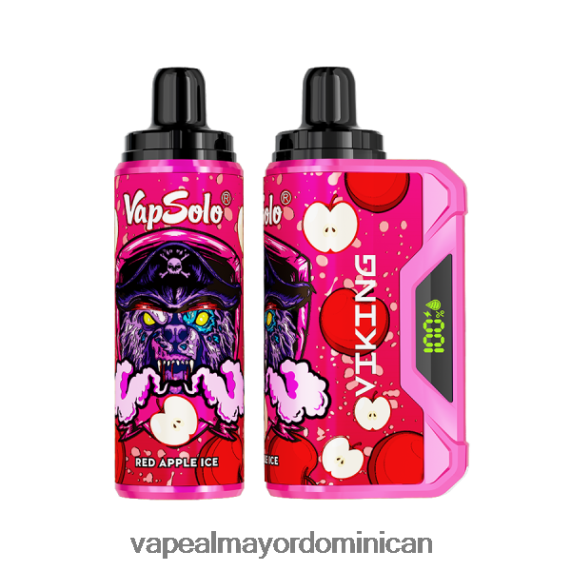 Distribuidor Vapeo Al Por Mayor 682PB0136 Vapsolo VIKING vaporizador desechable hielo de manzana roja