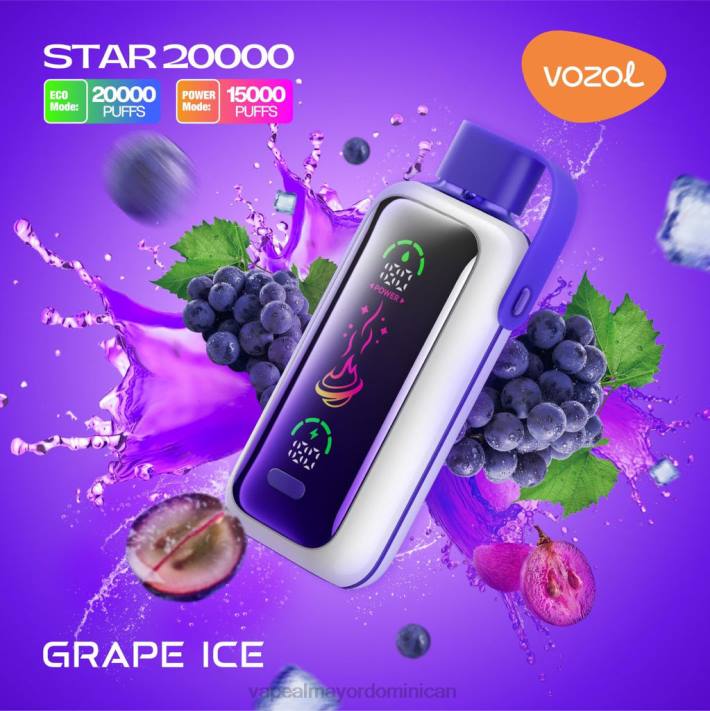 VOZOL STAR 20000 hielo de uva FH6X9 Liquido De Vape Al Por Mayor En República Dominicana