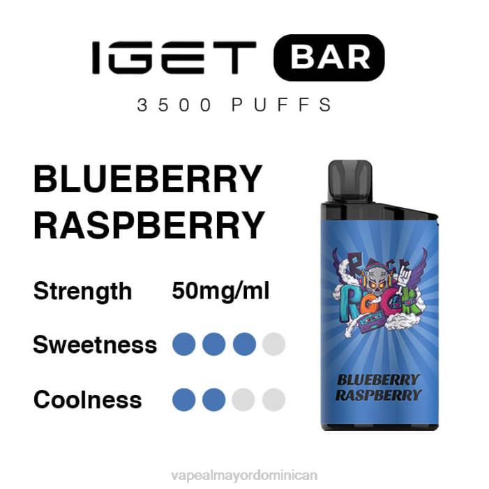 X82D92 - tienda de vapeo al por mayor frambuesa arándano IGET BAR 3500 5% nicotina