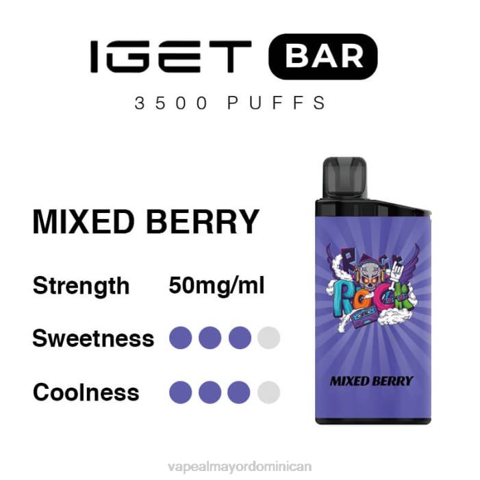 X82D94 - vape desechable mezcla de baya IGET BAR 3500 5% nicotina