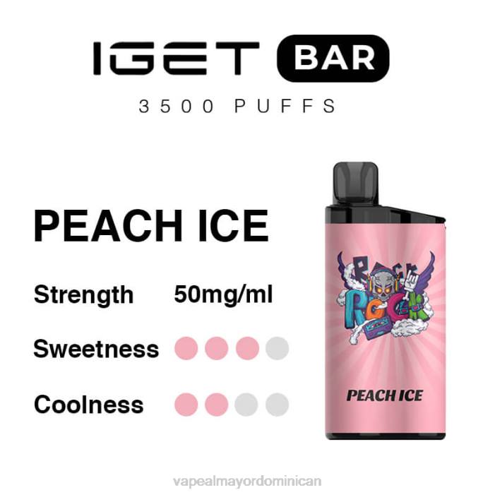 X82D95 - vapeo al por mayor hielo de durazno IGET BAR 3500 5% nicotina