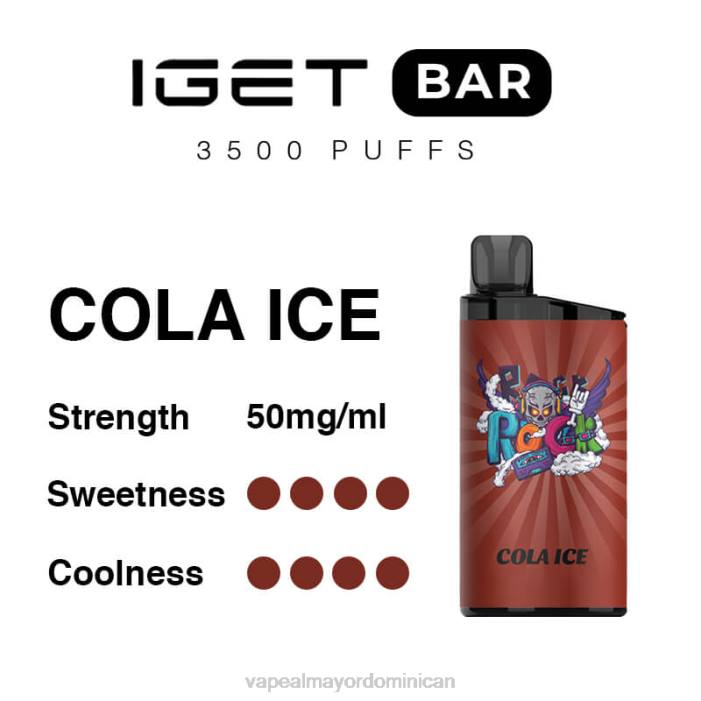 X82D96 - distribuidor vapeo al por mayor hielo de cola IGET BAR 3500 5% nicotina